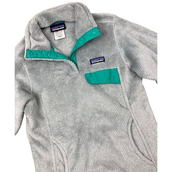 Patagonia Re Tool Snap T Fleece Pullover Tailored Grey Nickel X Dye Emerald - Picture 2 of 4